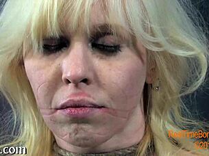 Beautiful woman enjoys evil pleasure