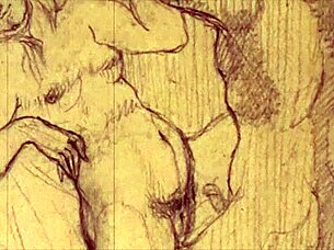 Vintage erotic illustration from anime