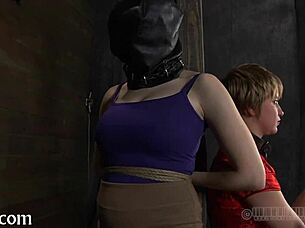 tying up hotty for wild punishment session