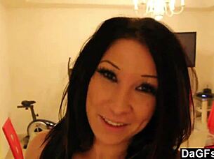 Dagfs Tells Him to Stop Working Because She Wants to Suck His Dick, Her Big Tits and Tattoo Showing