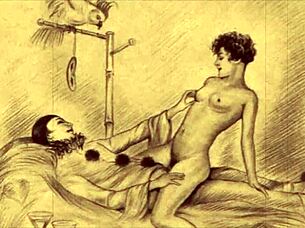 Vintage erotic illustration from anime