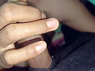 Why is the cute indian girl playing with her boyfriend's cock so eagerly?