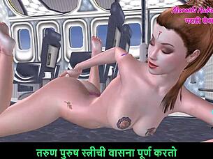 3D animated teen fingers herself to orgasm in Marathi audio