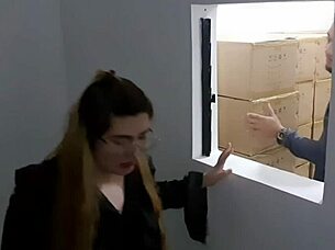 checker gets fucked in the stockroom by asian filipina gay partner