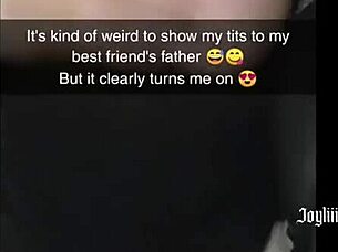 Joyliii Sexts Her Best Friend's Dad On Snapchat, Using Toys On Shaved Pussy Until She Cums