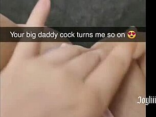 Joyliii Sexts Her Best Friend's Dad On Snapchat, Using Toys On Shaved Pussy Until She Cums