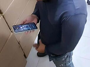 checker gets fucked in the stockroom by asian filipina gay partner