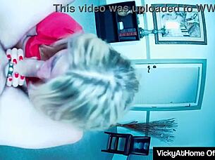 I watched milf vicky vette give a hot blowjob and get cum in her mouf