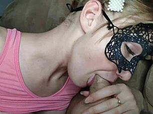 New pornstar deepthroats big cock in pov, swallows cum 😋