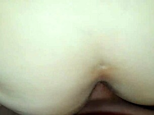 Homemade wife with shaved pussy fucked sideways in panties 😜