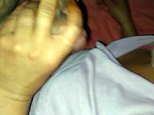 Amateur girl performs detailed actions