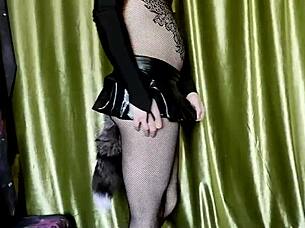 Eronekokun - Cute Fox Boy in Fishnets Moans During Wild Masturbation Play