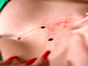 blonde babe enjoys pool massage with blue eyes