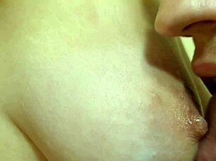 Wow, this close up nipple play is so intense! Sucking and licking wet big tits to orgasm!