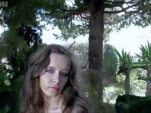 Pretty Teen Lena Luminescente Does Striptease Outdoors!