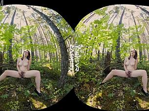 brunette raven snow masturbates her hairy clit to cum in 3d