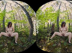 brunette raven snow masturbates her hairy clit to cum in 3d