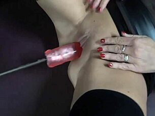 beau diamonds has multiple orgasms on the machine