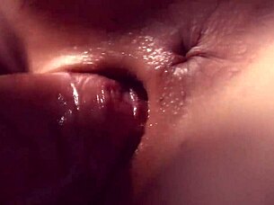 Close-up doggystyle pussy fucking teen 18+ to orgasm and cum