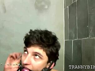 Tranny Dominates Slave With Spit