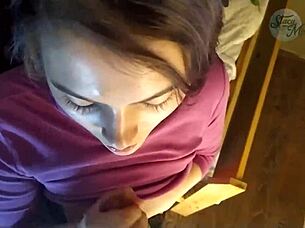 Russian Amateur Offers Deepthroat In Homemade Scene