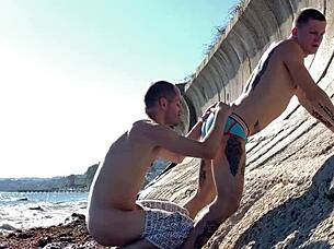 gay sex on the beach with falcon and oliver 😏