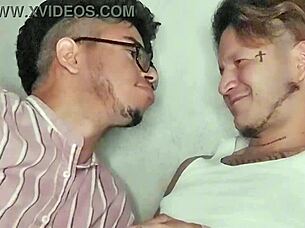 El Chacal colombiano fondles the passive guy and makes him moan with pleasure in this first part