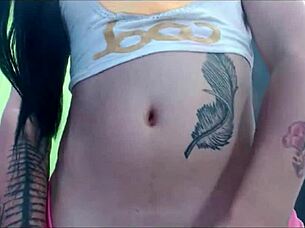 Trans babe says, 'watch me stroke my cock in pink undies on cam'