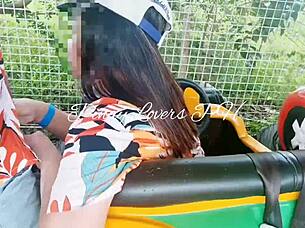 Young Couple Has Risky Sex In Amusement Park