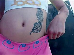 Trans babe says, 'watch me stroke my cock in pink undies on cam'