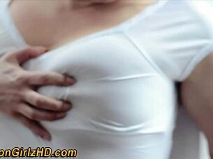 Mormon teen feels intense pleasure masturbating solo with toys in high definition.