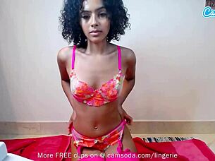 Camsoda - cute ebony teen gets naughty on cam