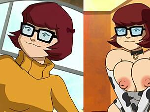 Kreslená kompilace srovnávající originální a nahé princezny