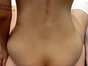 i'm with this chinese soft girl, her meaty legs in white silk, sitting on my big dick.