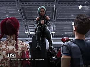 Check out the cute robot girl in space.