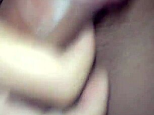 asian teen gives intense handjob to dark guy