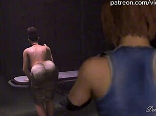 Persistent Evil Control Futa Excella Tests Her Huge Cock On Jill Valentine In Resident Evil Ai Upscaled.
