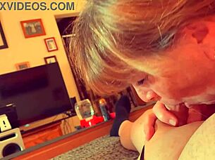 granny velma dinkley gives a closeup pov blowjob in cosplay