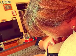 granny velma dinkley gives a closeup pov blowjob in cosplay