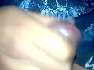 asian teen gives intense handjob to dark guy