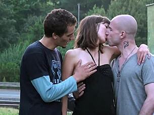 Hot Young Girl Gets Fucked By Two Big Cocks In Outdoor Orgy