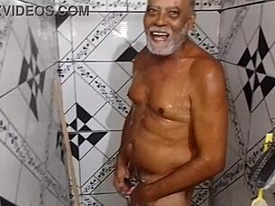 gugu messing in bathroom with hard dick