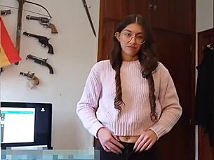 i fucked cute brunette under her skirt and cummed on her ass, it was so hot