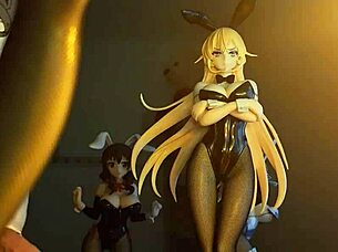 Lucy Bunny Gets Cum On Figures In Hentai Animation