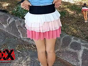 Andy hot shows her ass and masturbates outdoors 😏