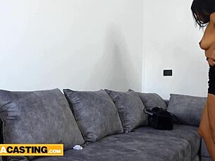 latina brunette spreads legs for monster cock fuck