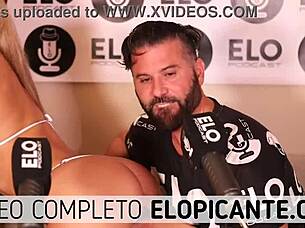 Briana moon shows her ass in spicy elo podcast room!