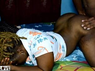 Intense fuck after stroking cock