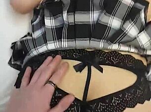 Destiny Mae gets fucked hard in new panties and skirt