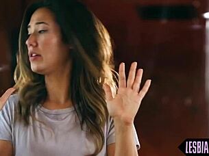 Beautiful girlfriend gives a deep blow job in stockings